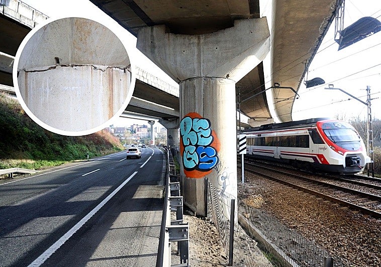 El ministerio lo confirma: las 'grietas' de las columnas a la entrada de Oviedo «no entrañan ningún riesgo»