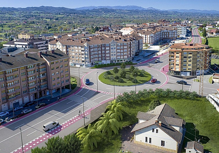 En marcha el primer proyecto importante del remanente de Siero: la glorieta de El Berrón