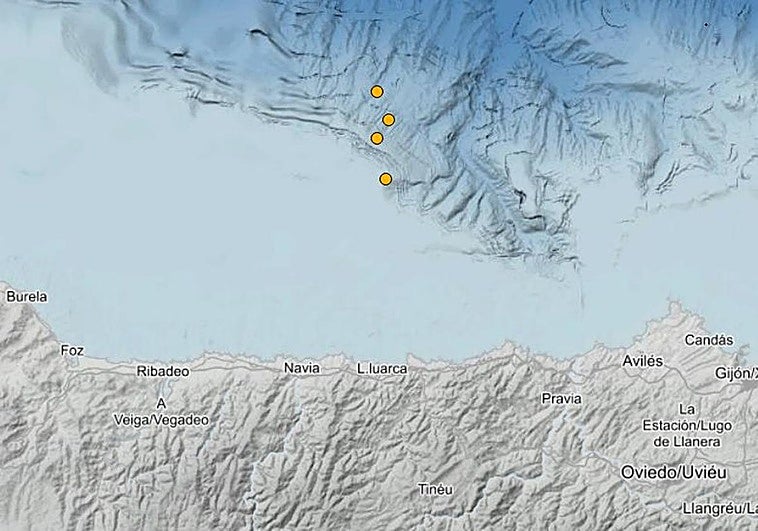 Cuatro terremotos registrados en la costa frente a Luarca durante el fin de semana