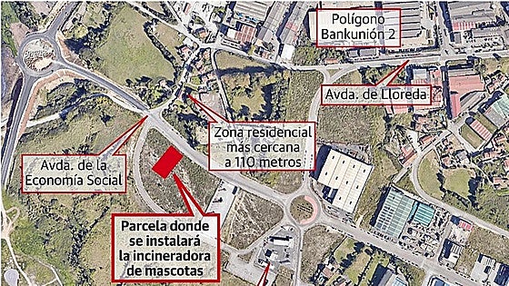 La planta incineradora de mascotas en el polígono de Lloreda, en Gijón, obtiene la autorización ambiental