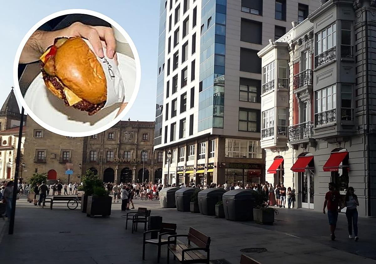 Impresionante cola en Gijón por una burger gratis en el nuevo local de Pink's