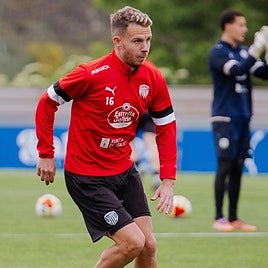 José Amo, en un entrenamiento con el Lugo.