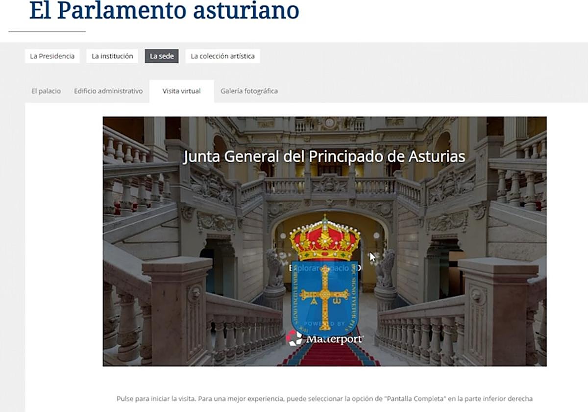 La web oficial de la Junta General del Principado de Asturias