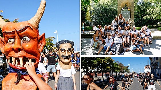Cimavilla desfila por Gijón y homenajea a Fleming para despedir sus fiestas