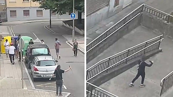 La Policía indaga sobre la procedencia de vídeos de individuos armados en el barrio de La Luz en Avilés