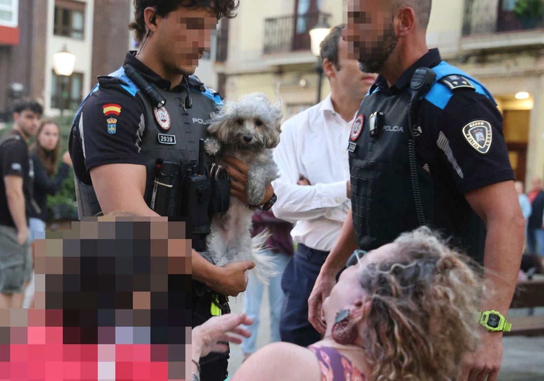 Rescatan a un perro en un incendio en un piso de Gijón