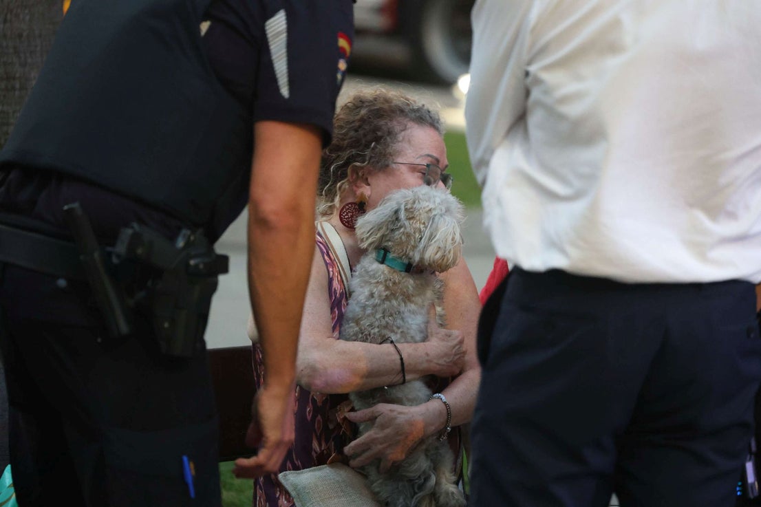 Rescatan a un perro en un incendio en un piso de Gijón