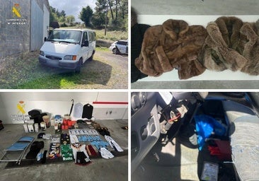 Algunos de los objetos y vehículos que robó el detenido en Navia.