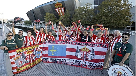 Aluvión de La Mareona del Sporting para el derbi asturiano en el Tartiere: «Va a ser un partido duro, pero vamos a ganar»