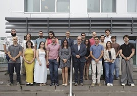 Parte del equipo de TSK-STC en sus instalaciones del Parque Científico y Tecnológico de Gijón.