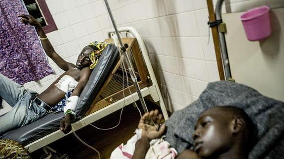 Heridos en un hospital de Bangui
