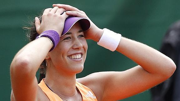 Muguruza celebra su victoria ante Schmiedlova. 