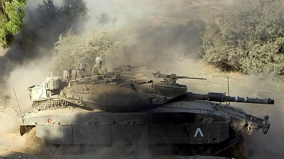 Tanque israelí, en la franja de Gaza. 