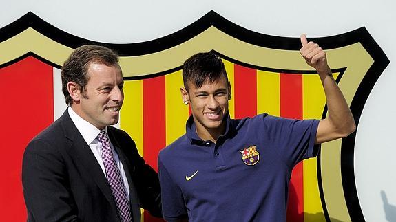 Sandro Rosell y Neymar.