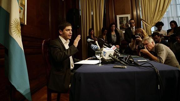 El ministro argentino Axel Kicillof, en Nueva York.