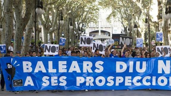 Un momento de la manifestación que ha transcurrido por las principales calles de Palma de Mallorca 