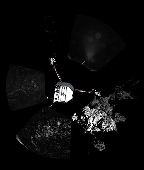 'Philae', trabajando sobre la superficie del cometa. 
