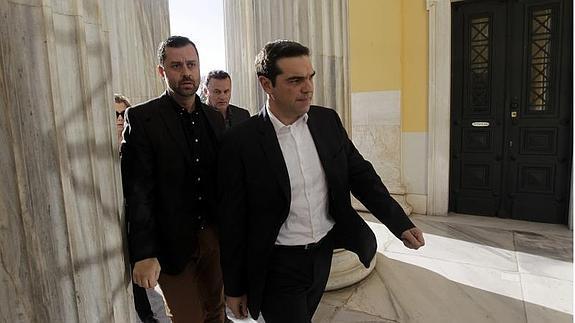 Alexis Tsipras, hoy, en Atenas.