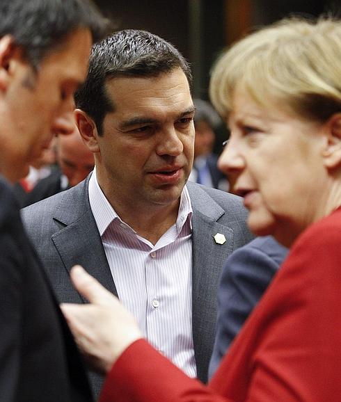 Alexis Tsipras y Angela Merkel. 