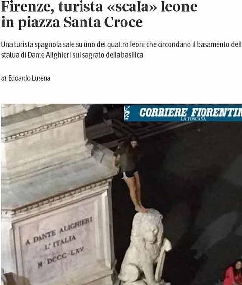 Imagen de la noticia del periódico Corriere Fiorentino.