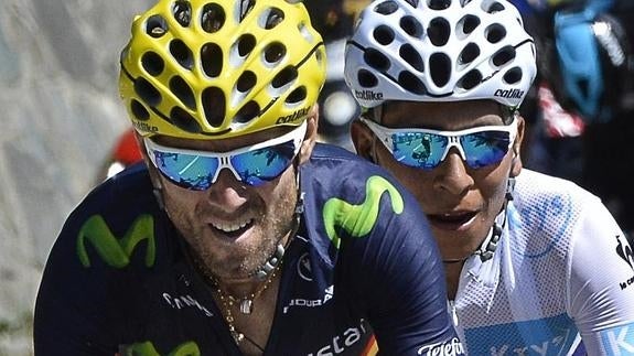 Valverde y Quintana durante el pasado Tour de Francia. 