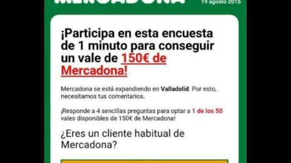 Imagen que circula por las redes sobre la falsa promoción de Mercadona.