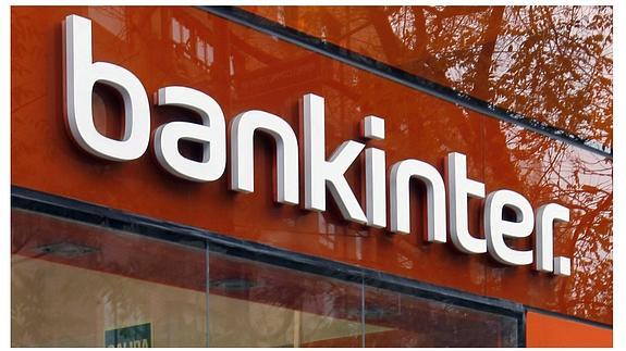 Logo de Bankinter en una de las oficinas del grupo bancario.