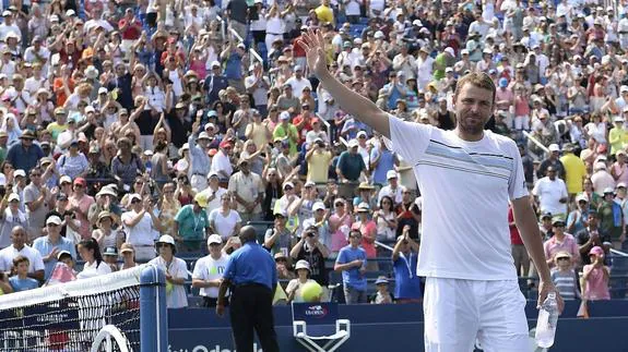 Mardy Fish, el día de su despedida en el Abierto de Estados Unidos. 