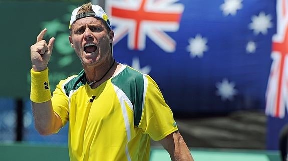 Hewitt, durante un partido con Australia. 