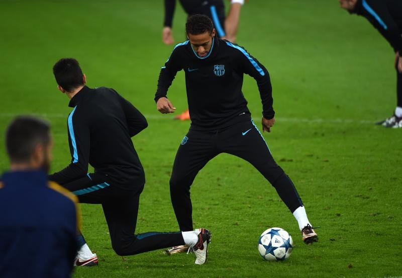 Neymar, durante el entrenamiento en Alemania. 