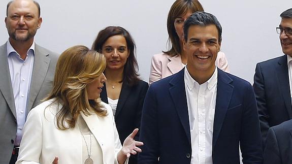 Susana Díaz y Pedro Sánchez.