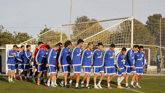 Los jugadores de AFE durante un entrenamiento. 