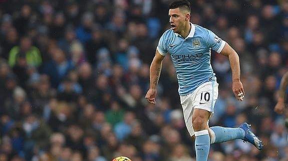 Agüero, ante el Crystal Palace. 