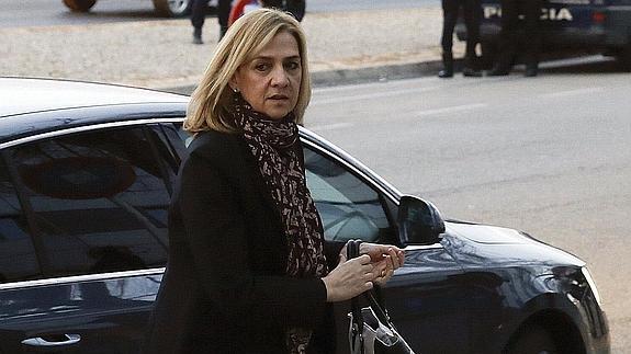 La infanta Cristina, a su llegada al juzgado de Palma.  