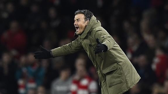 Luis Enrique, durante el partido. 