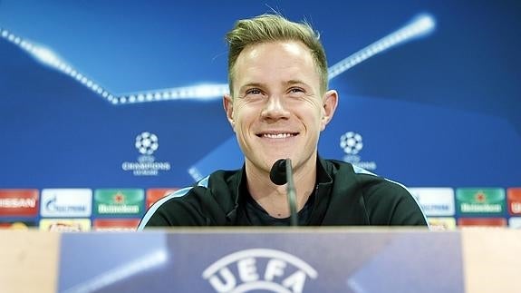 Stegen, durante una rueda de prensa. 