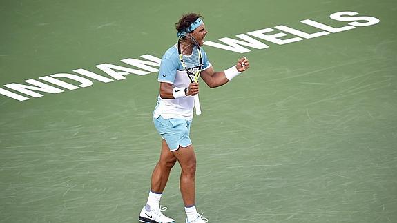 Rafa Nadal celebra su victoria ante Fernando Verdasco.