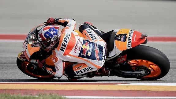 Márquez, durante los entrenamientos. 