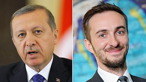Combo de fotografías de Recep Tayyip Erdogan (i) y el comediante alemán Jan Boehmermann.