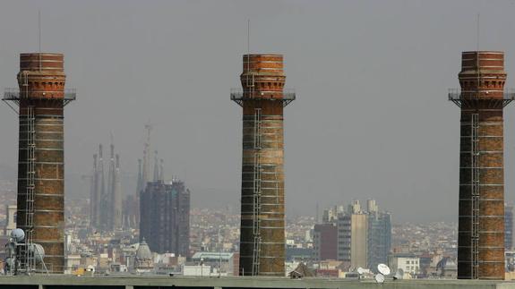 Vista de la contaminación en Barcelona. 