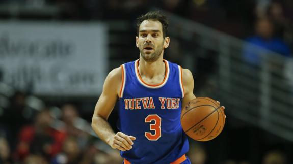 José Calderón, durante un partido con los New York Knicks. 