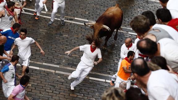 El cuarto encierro de los Sanfermines.