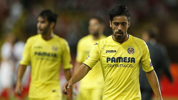 Los jugadores del Villarreal, decepcionados.