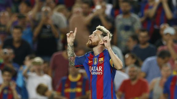 Messi, durante el partido. 