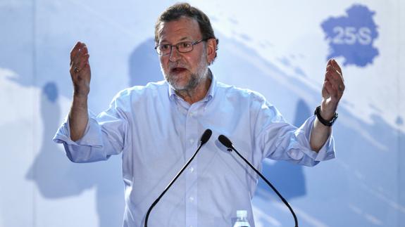 Mariano Rajoy, durante un mitin en Lugo.