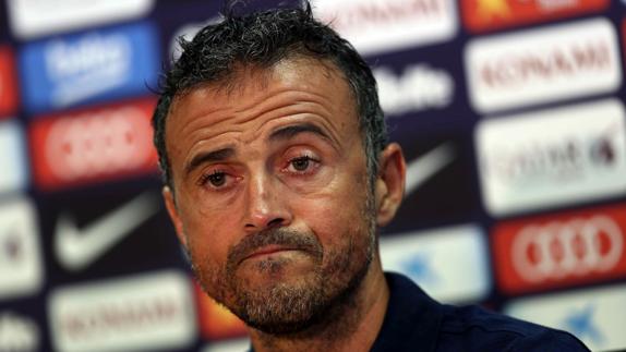 Luis Enrique, en rueda de prensa. 