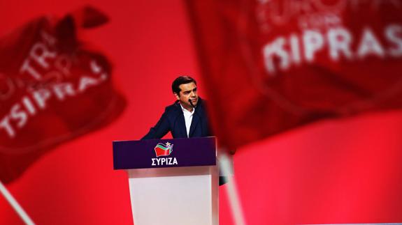 Tsipras, durante el segundo congreso.