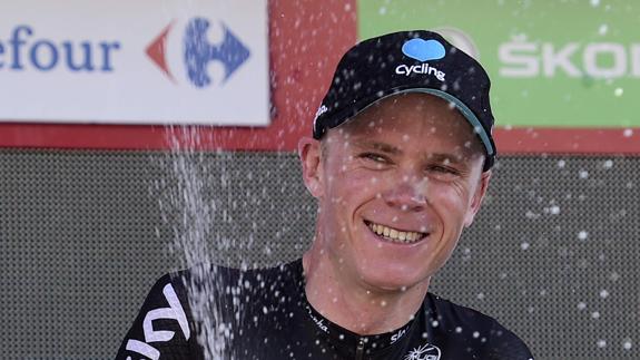 Froome, tras una victoria. 