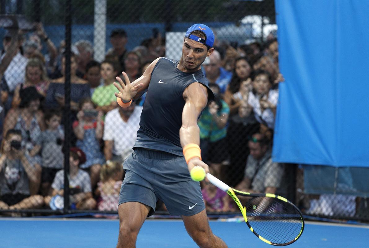 Rafa Nadal celebra su triunfo ante Zverev. 