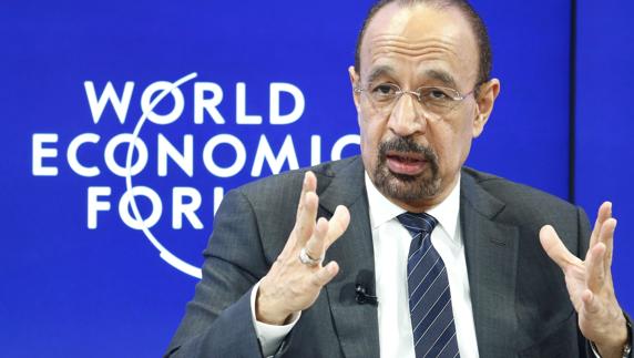 Khalid al-Falih, en Davos. 